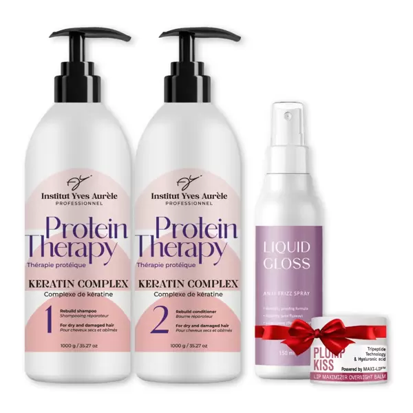 SPECIALUS PASIŪLYMAS! Išskirtinio dydžio proteinų terapijos rinkinys plaukams (2x1000g) + DOVANA